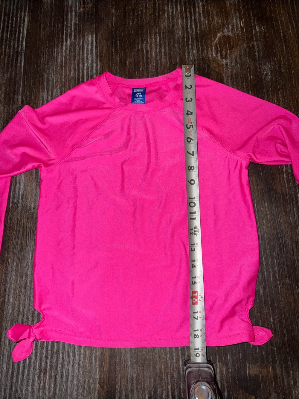 Ocean Gear Girl’s Hot Pink Swim/Rashguard Top with side ties L NWOT - Picture 5 of 5